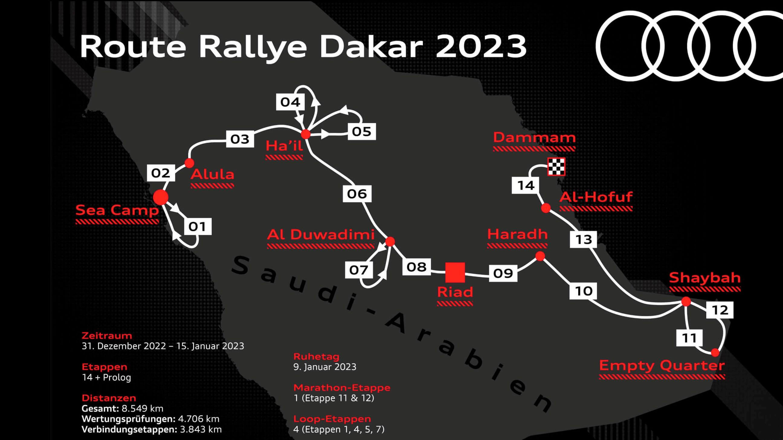 Route Rallye Dakar 2023