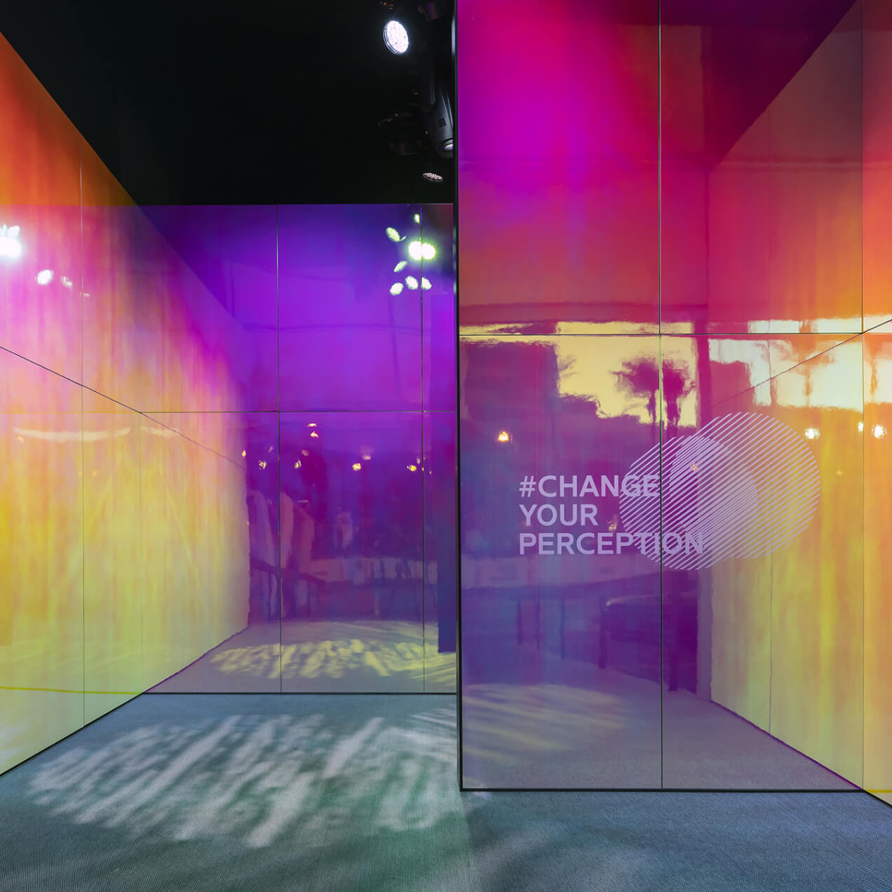 Colorful see-through Panels at CES Las Vegas, BMW #ChangeYourPerception
